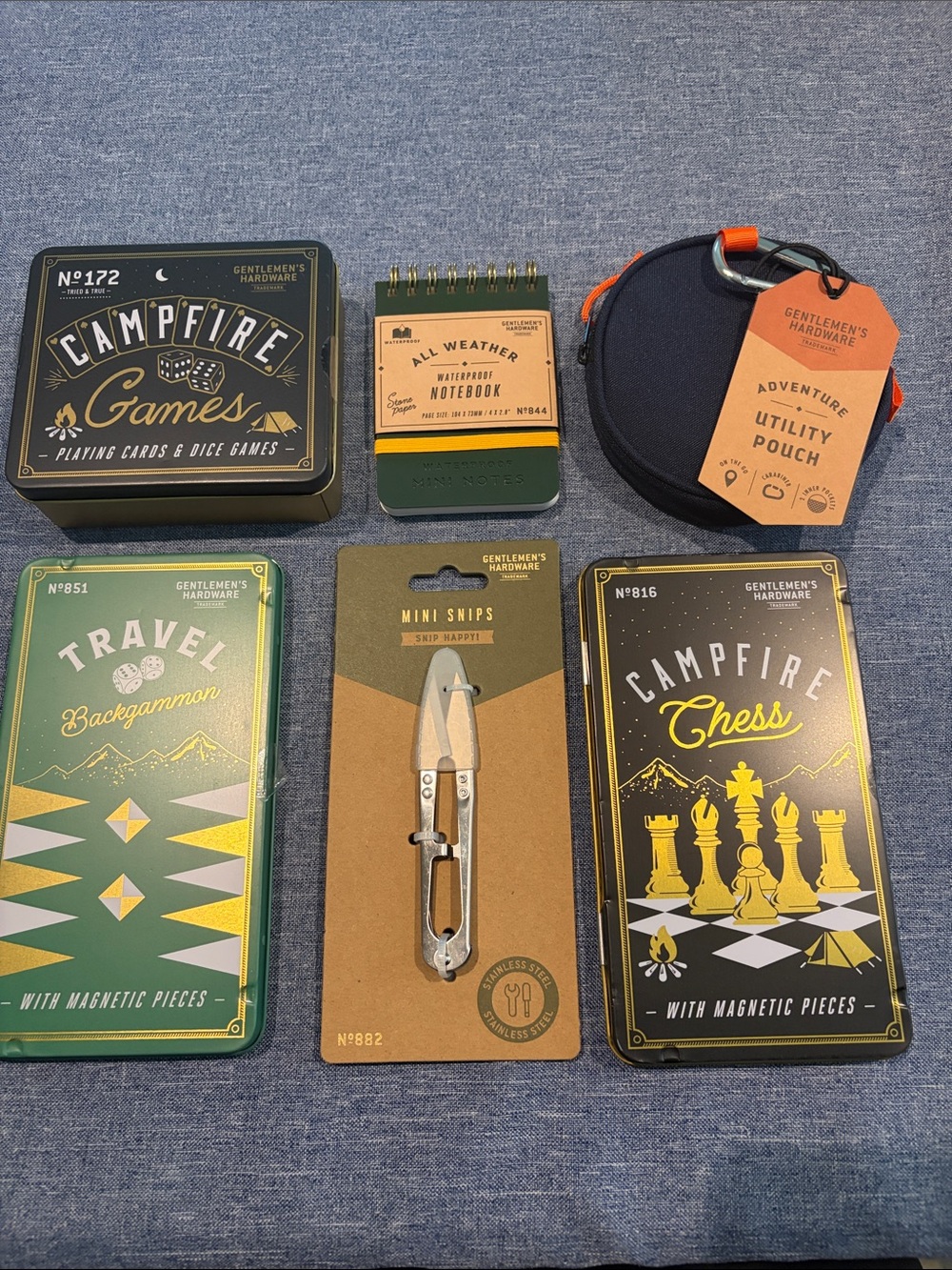 Campfire Games & Accessories Set — Green, Black, Orange